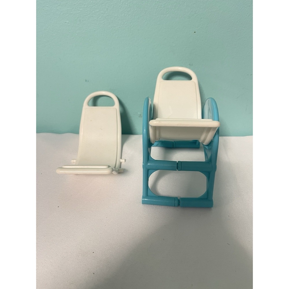 LOT 2 - 90s Barbie Shampoo Magic Cut Style Replacement Salon Chairs- White Blue